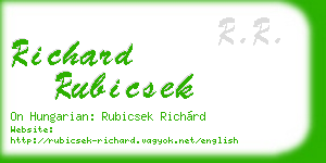 richard rubicsek business card