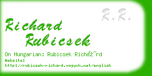 richard rubicsek business card